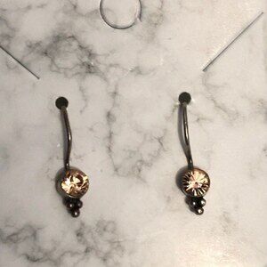 Dainty Pink Peach Rhinestone Fishhook Earrings